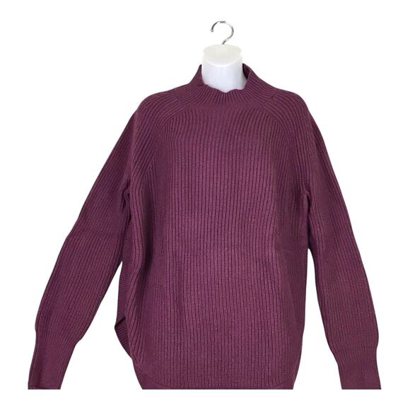 Treasure & Bond Women’s Large Purple Chunky Knit Mock Neck Sweater - Picture 13 of 14